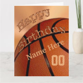 BIG Gepersonaliseerde Happy Birthday Basketbal Kaa Kaart (Voorkant)