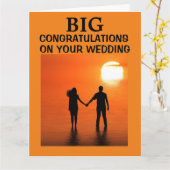 BIG GIANT WEDDING MARRIAGE CONGRATULALALATION CARD KAART (Gele Bloem)