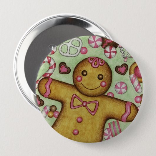 Big Gingerbread Close Up Button (Voorkant /achterkant)