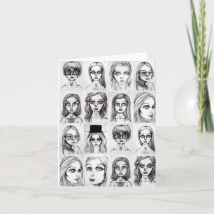 Big Girl Drawings Wenskaart Kaart