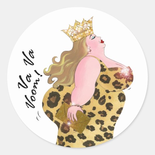 Big Girl Fun VaVa-Voom stickers! Ronde Sticker (Voorkant)