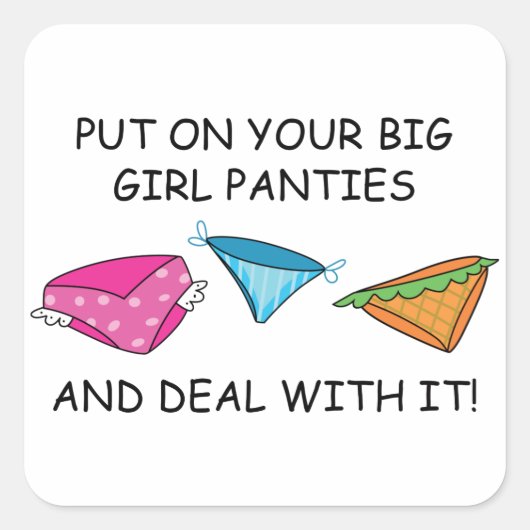 Big Girl Panties Vierkante Sticker (Voorkant)