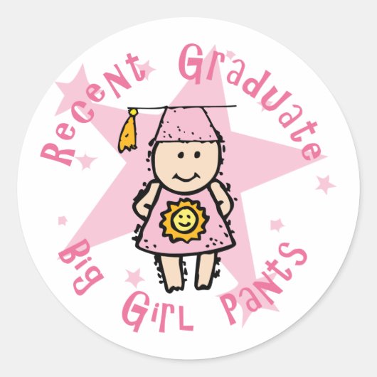 Big Girl Pants Ronde Sticker (Voorkant)