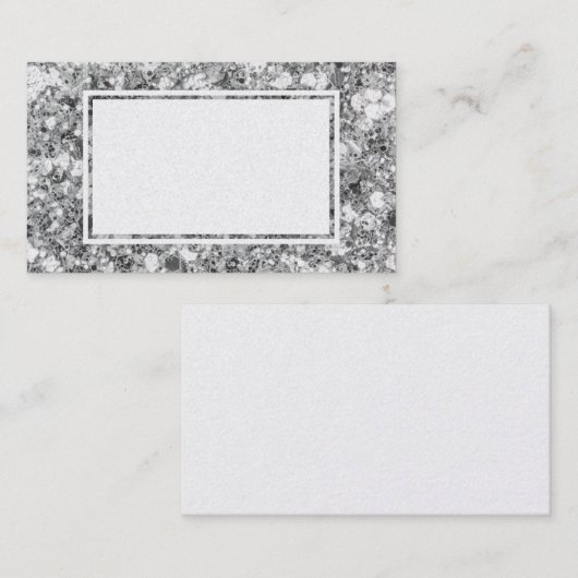 Big Glitter Sparkle Silver Blank Visitekaartjes (Voorkant / Achterkant)