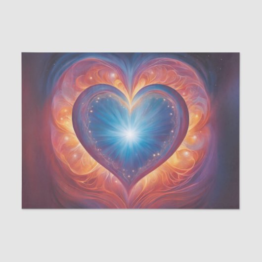 Big Glowing Heart Decoupage Tissue Tissuepapier (Voorkant)