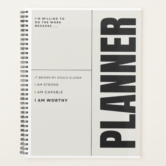 Big Goals (8,5 x 11 inch), hard Hoesje, zwarte spi Planner (Voorkant)