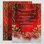 Big Gold Holly Bauble Red Kerstfeestdag Kaart (Voorkant / Achterkant)