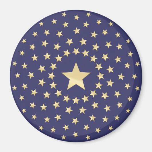 Big Golden Star omringd door kleinere sterren Magneet (Voorkant)