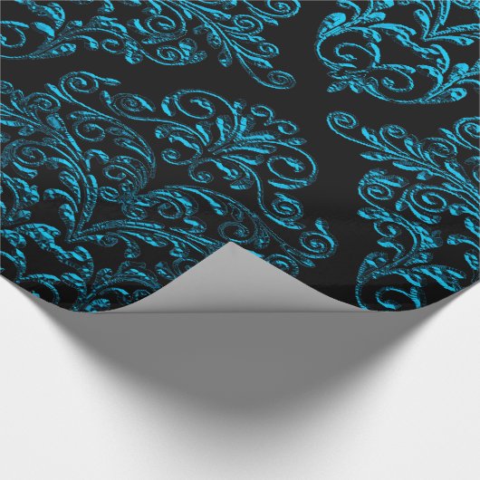 Big Gothic IV Damask Elegant Holiday Cadeaupapier (Hoek)