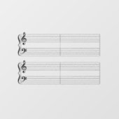 Big Grand Staff Piano muziektheorie schrijfbaar Raamsticker (Vel)