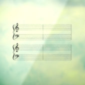 Big Grand Staff Piano muziektheorie schrijfbaar Raamsticker (Vel 3)