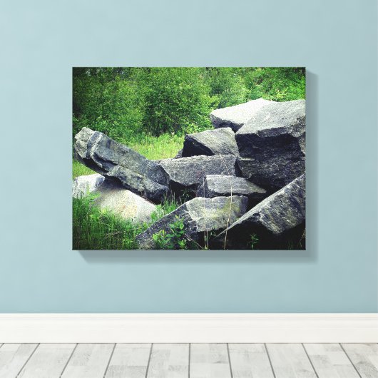 Big Granite Rocks Natuur Canvas Afdruk (Insitu (Houten vloer))