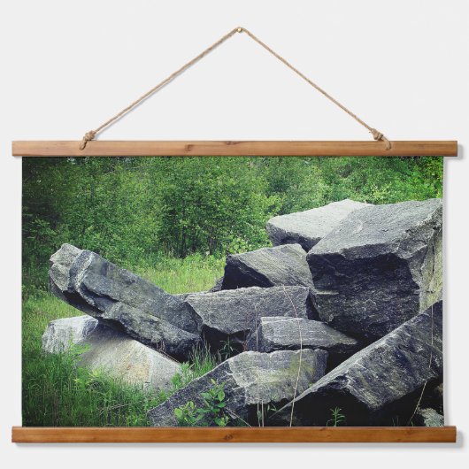 Big Granite Rocks Natuur Hangend Wandkleed (Voorkant)