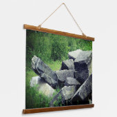 Big Granite Rocks Natuur Hangend Wandkleed (Gebogen)