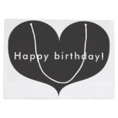 Big Gray Heart | Happy Birthday Gift Bag Groot Cadeauzakje (Achterkant)