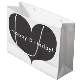 Big Gray Heart | Happy Birthday Gift Bag Groot Cadeauzakje
