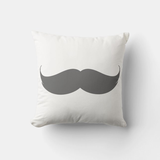 Big Gray Mustache Cushion Kussen (Voorkant)