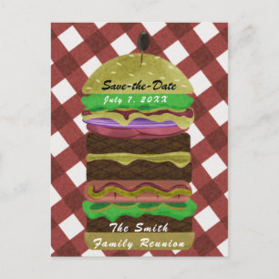 Big Greasy Hamburger Summer Cookout Red BBQ Party Uitnodiging Briefkaart