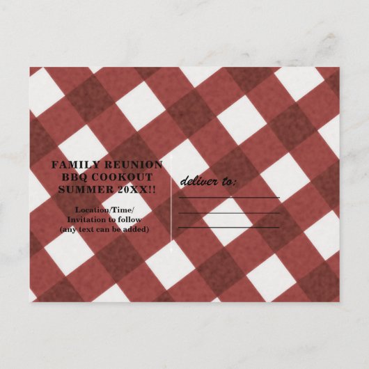 Big Greasy Hamburger Summer Cookout Red BBQ Party Uitnodiging Briefkaart (Achterkant)