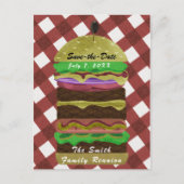 Big Greasy Hamburger Summer Cookout Red BBQ Party Uitnodiging Briefkaart (Voorkant)