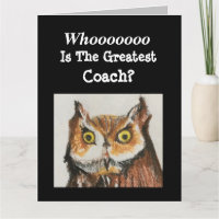 BIG Greatest Coach Happy Birthday Funny Owl