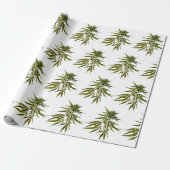 Big Green Buds op White Personalized Cadeaupapier (Uitgerold)