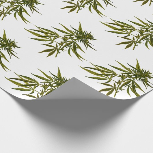 Big Green Buds op White Personalized Cadeaupapier (Hoek)