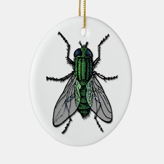 Big Green Fly Keramisch Ornament (Rechts)