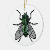 Big Green Fly Keramisch Ornament (Links)