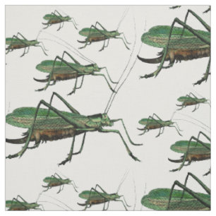 Big Green Grasshoppers Engraving Stof