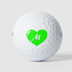 Big Green Heart Monogram Sjabloon Golfballen