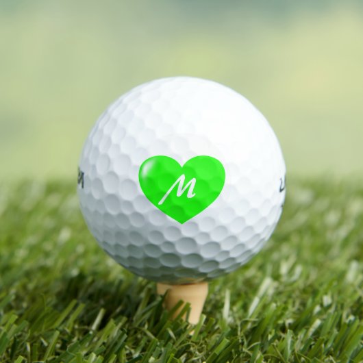 Big Green Heart monogram Sjabloon Golfballen (Insitu Shirt)