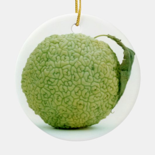 Big Green Hedgeapple Keramisch Ornament (Voorkant)