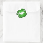 Big Green Lips Ronde Sticker (Tas)