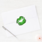 Big Green Lips Ronde Sticker (Envelop)
