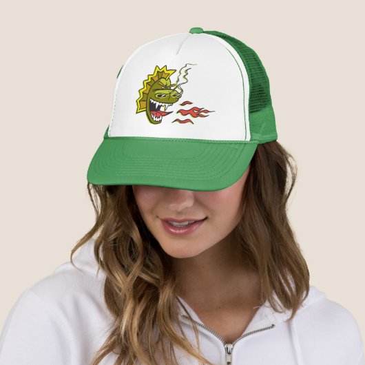 Big Green Smokie Trucker Hat Pet (In situ)