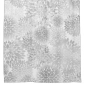 Big Grey Dahlias patroon Douchegordijn (Voorkant)