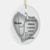 Big Grey Heart Luchtmacht Verpleegster Keramisch Ornament (Rechts)