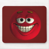 Big Grin Red Emoticon Muismat (Voorkant)