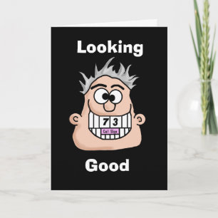 Big Grinning Ham Radio Operator 73 Birthday Card Kaart