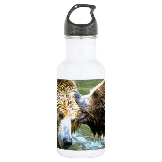 Big Grizzly Beer Kiss Waterfles (Voorkant)