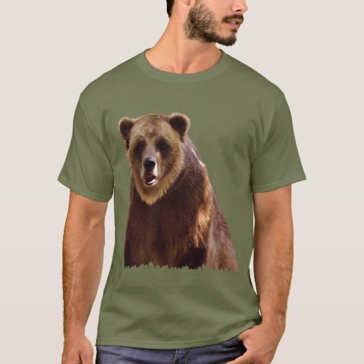 Big Grizzly Beer Wildlife Art Gift T-shirt (Voorkant)