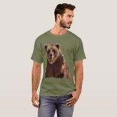Big Grizzly Beer Wildlife Art Gift T-shirt (Voorkant volledig)