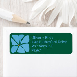 Big Groovy Flower Retour Adreslabel Etiket