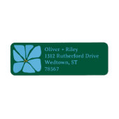 Big Groovy Flower Retour Adreslabel Etiket (Voorkant)