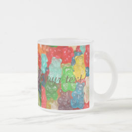 Big gummy beren patroon voor groot en klein, snoep matglas koffiemok