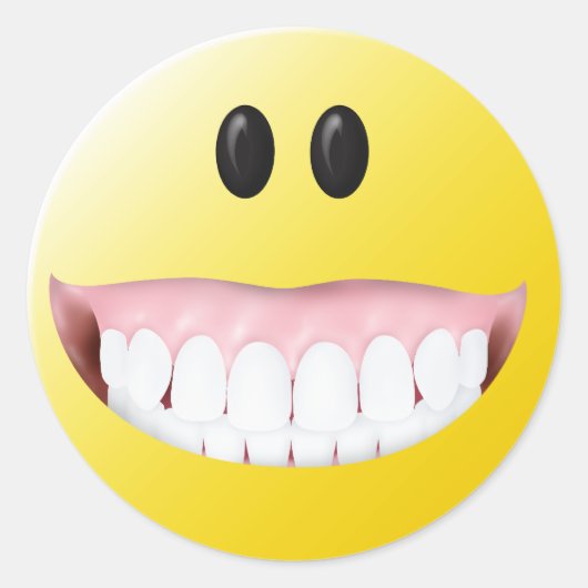 Big Gums Face Ronde Sticker (Voorkant)