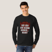 Big Guy Big Beard Bigger Heart Daddy Humor Dad T-shirt (Voorkant volledig)