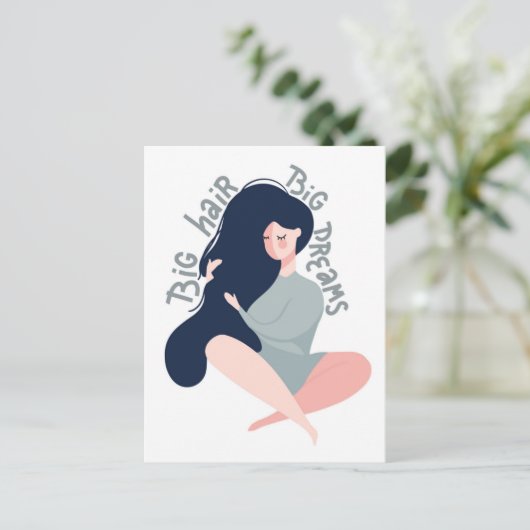 Big Hair Big Dreams Briefkaart (Staand voorkant)