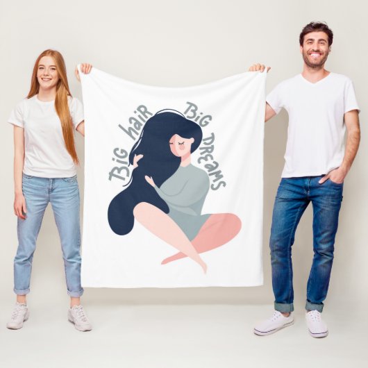 Big Hair Big Dreams Fleece Deken (In situ)